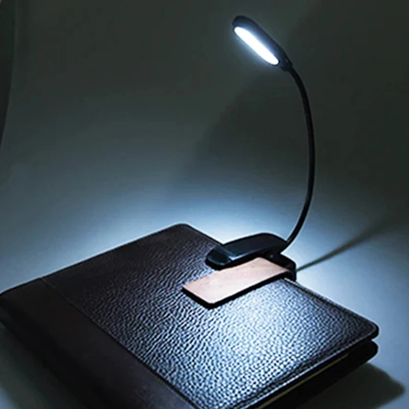 Mini LED Book Lamp Battery Powered Table Lamp Flexible Study Learning Clip-On Desk Lamp Portable Bedroom Reading Night Light