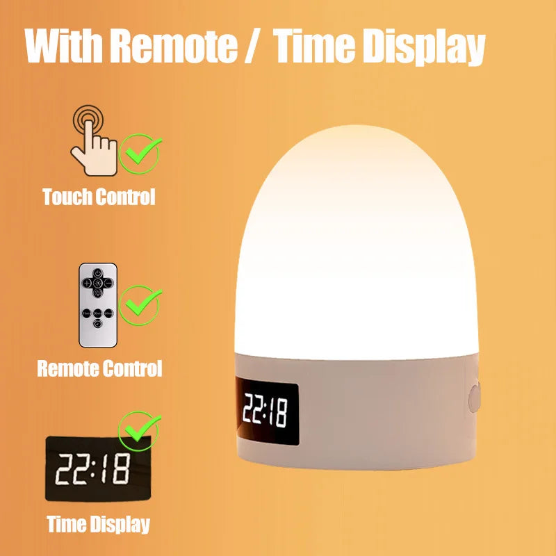 Touch Night Light Rechargeable 3 Color Wireless Baby's Room Bedside Lamp USB LED Night Light Ambient Soft Light For Kids Gift