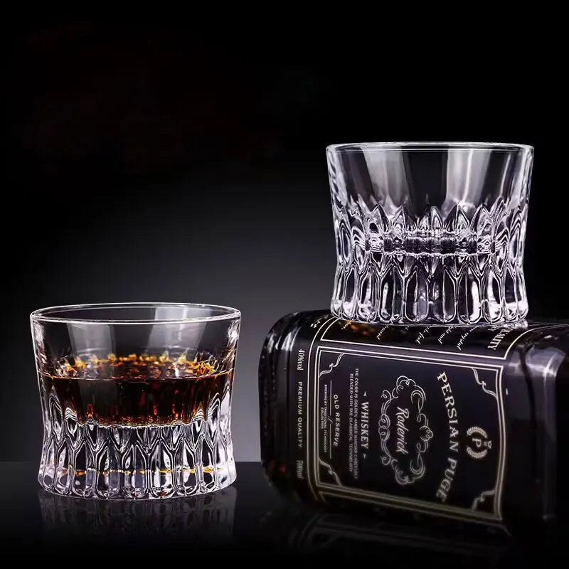 Coffee Cup Glass Cup Striped Water Cup Living Room Drinking Cup Transparent Tea Cup with Handle Simple Thick-botted Glass Cup