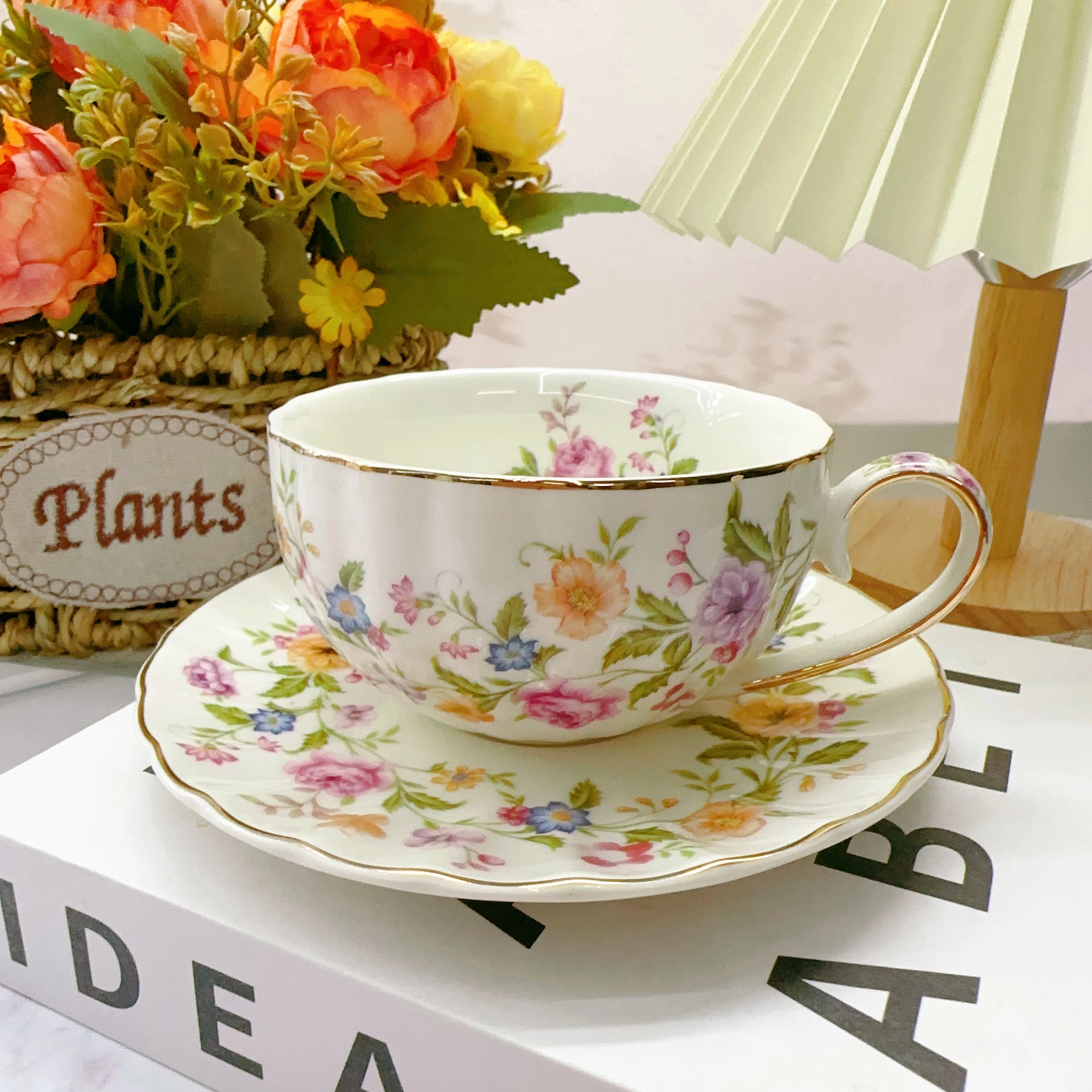 Colorful Afternoon Tea Exquisite European Pumpkin Cup Coffee Cup Plate-180ml