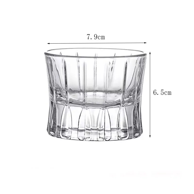 Coffee Cup Glass Cup Striped Water Cup Living Room Drinking Cup Transparent Tea Cup with Handle Simple Thick-botted Glass Cup