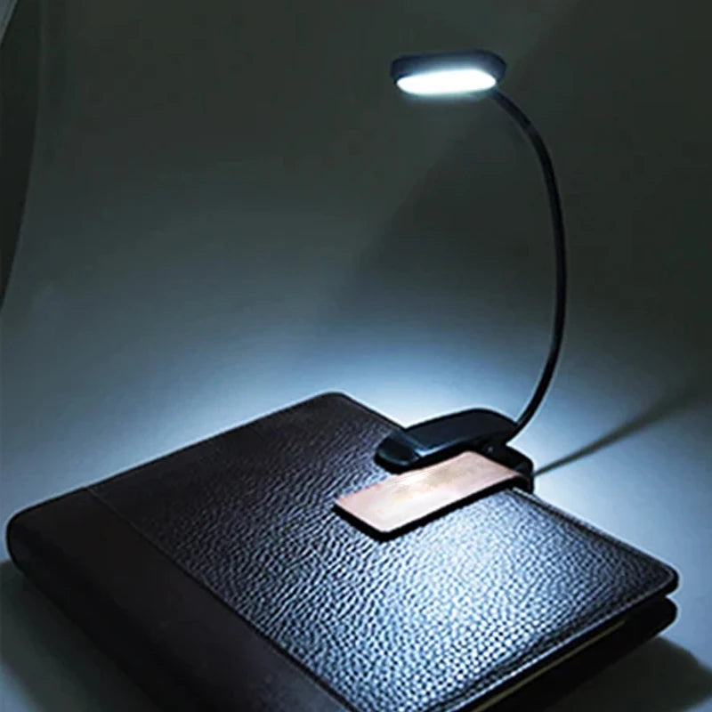 Mini LED Book Lamp Battery Powered Table Lamp Flexible Study Learning Clip-On Desk Lamp Portable Bedroom Reading Night Light